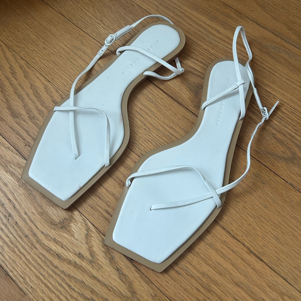Studio Amelia Elegant White Strappy Sandals